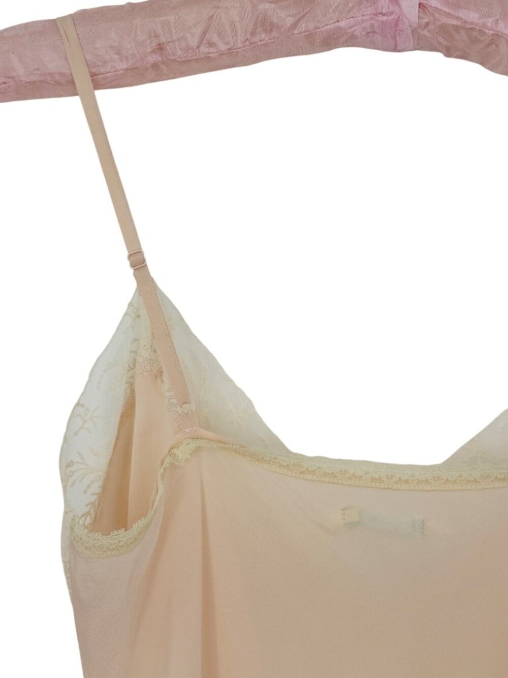 Urban Outfitters Pale Pink Silk Lace Trim Camisole Top | Mid 2010s Romantic Boho - Picture 9 of 16